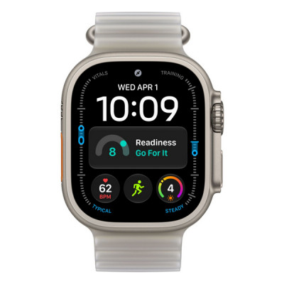 Apple Watch Ultra 4, 49 мм, Natural Titanium TransluGray Ocean Band