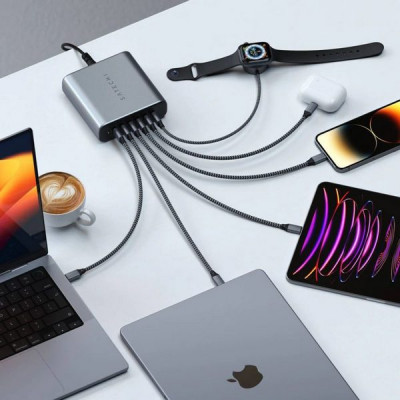 Зарядное устройство Satechi 200W USB-C 6-Port PD GaN (ST-C200GM-EU) серый космос