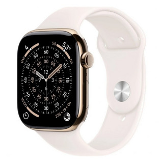 Apple Watch Series 11, 46mm, титан золотого цвета, спортивный ремешок