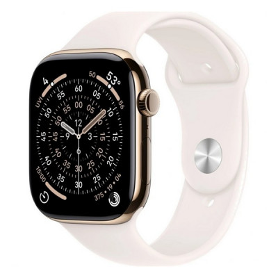 Apple Watch Series 11, 46mm, титан золотого цвета, спортивный ремешок