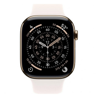 Apple Watch Series 11, 46mm, титан золотого цвета, спортивный ремешок