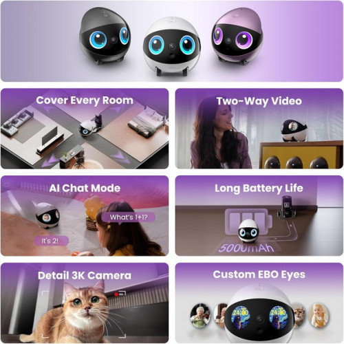 Робот-компаньон Enabot EBO Air 2 Plus Family Companion Robot (Lunar White)