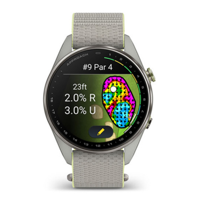 Умные часы Garmin Approach S72 47 мм Silver/Citron Titanium Bezel with Fog Gray/Citron ComfortFit Fabric Band (010-04148-01)