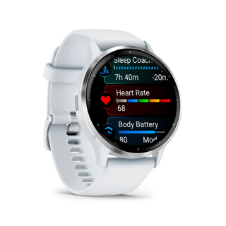 Garmin Venu 3 45 мм Серебряный безель, белые (010-02784-00)