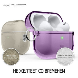 Чехол Elago Clear Hang case для AirPods Pro 2 (2022) (EAPP2CL-HANG-DPU) фиолетовый