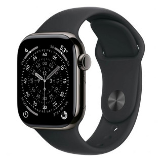 Apple Watch Series 11, 42mm, титан синевато-серого цвета, спортивный ремешок