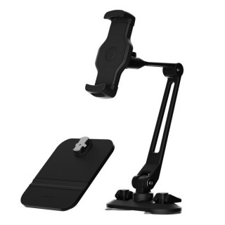 Держатель телефона Powerology Adjustable Long Arm 360° (PLARSPHBK) черный