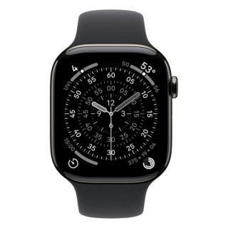 Apple Watch Series 11, 46mm, титан синевато-серого цвета, спортивный ремешок