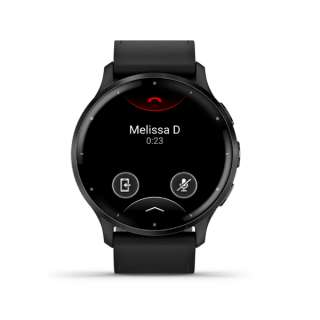 Garmin Venu 3 45 мм Безель из сланцевой нержавеющей стали, черный корпус и черный кожаный ремешок (010-02784-52)