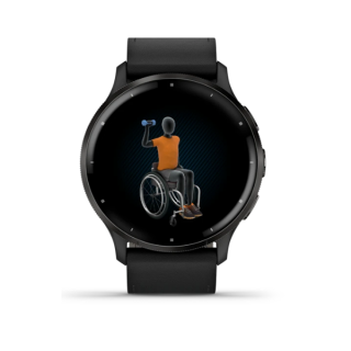 Garmin Venu 3 45 мм Безель из сланцевой нержавеющей стали, черный корпус и черный кожаный ремешок (010-02784-52)