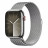 Apple Watch Series 9 (GPS + Cellular), 41 мм, корпус из нержавеющей стали серебристого цвета, серебристый миланский ремешок