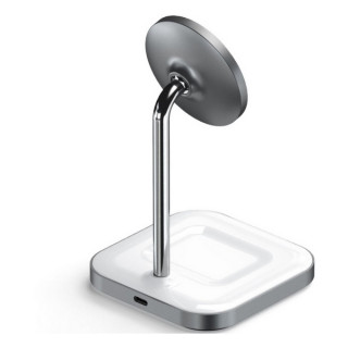 Беспроводное зарядное устройство Satechi Magnetic 2-in-1 Wireless Charging Stand (ST-WMCS2M) серый космос
