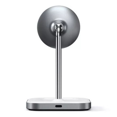 Беспроводное зарядное устройство Satechi Magnetic 2-in-1 Wireless Charging Stand (ST-WMCS2M) серый космос