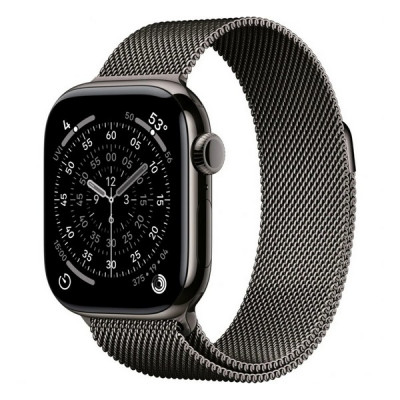 Apple Watch Series 11, 42mm, титан синевато-серого цвета, миланский сетчатый браслет
