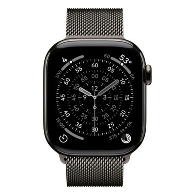 Apple Watch Series 11, 42mm, титан синевато-серого цвета, миланский сетчатый браслет