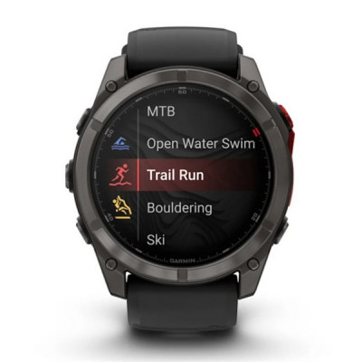 Garmin Fenix 8 Pro MicroLED 51 мм Carbon Gray DLC Titanium с ремешком Pebble Gray