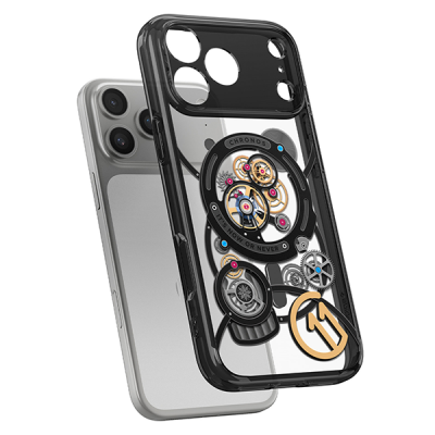Чехол Spigen Ultra Hybrid c11 Chronos (MagFit) для iPhone 17 Pro черный/часы (ACS10408)