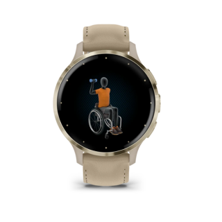 Умные часы Garmin Venu 3S 41 мм Безель из нержавеющей стали из мягкого золота, корпус французского серого цвета и кожаный ремешок (010-02785-55)