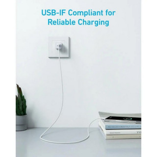 Кабель Anker 322 PowerLine USB-A to USB-C 1.8 м (A81H6H21) белый