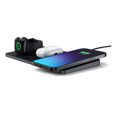 Беспроводное зарядное устройство Satechi Trio Wireless Charging Pad (ST-X3TWCPM) серый космос