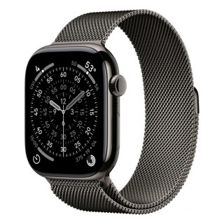 Apple Watch Series 11, 46mm, титан синевато-серого цвета, миланский сетчатый браслет