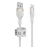 Кабель Belkin BoostCharge Pro Flex Braided Lightning - USB-A 1 м (CAA010bt1MWH) White