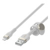 Кабель Belkin BoostCharge Pro Flex Braided Lightning - USB-A 1 м (CAA010bt1MWH) White