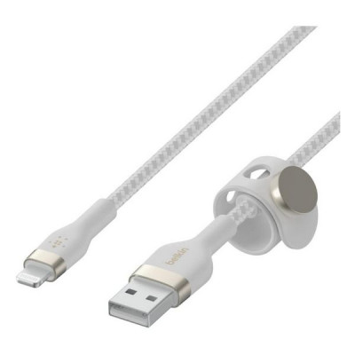 Кабель Belkin BoostCharge Pro Flex Braided Lightning - USB-A 1 м (CAA010bt1MWH) White