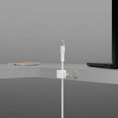 Кабель Belkin BoostCharge Pro Flex Braided Lightning - USB-A 1 м (CAA010bt1MWH) White