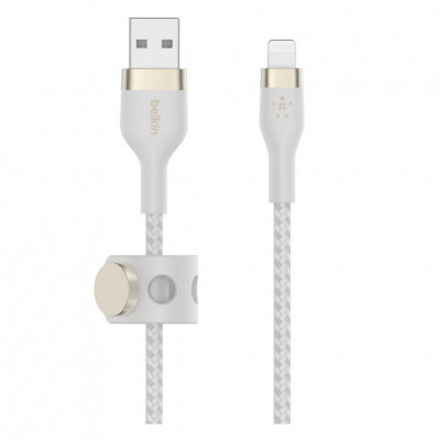 Кабель Belkin BoostCharge Pro Flex Braided Lightning - USB-A 1 м (CAA010bt1MWH) White