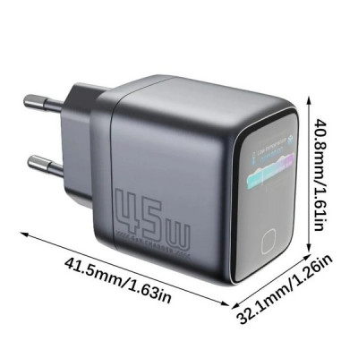 Сетевой адаптер с цифровым дисплеем JCID PD 45W Fast Charger (JCID-45D)