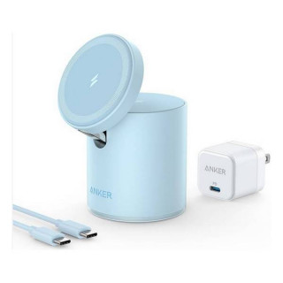 Беспроводное зарядное устройство Anker 623 MagGo 2-in-1 Wireless Charging Station (B2568231) Misty Blue