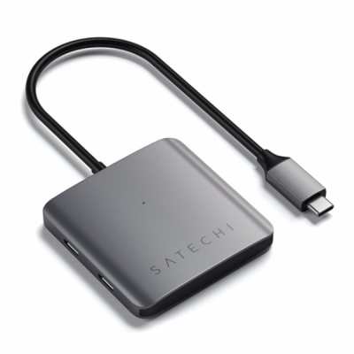 USB-хаб Satechi Aluminum 4-port USB-C HUB 4xUSB Type-C (ST-UC4PHM) серый