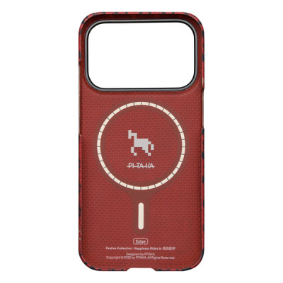 Чехол Pitaka Happiness Rides Ultra-Slim Case для iPhone 17 Pro 6.3" (HR1708P) Cinnabar Steed