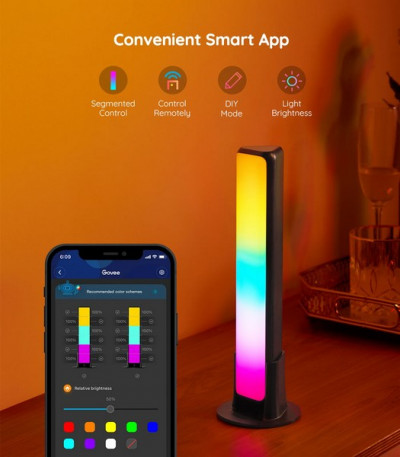 Световые панели Govee RGBICWW Flow Plus для телевизора менее 45" (H60563D1) черный