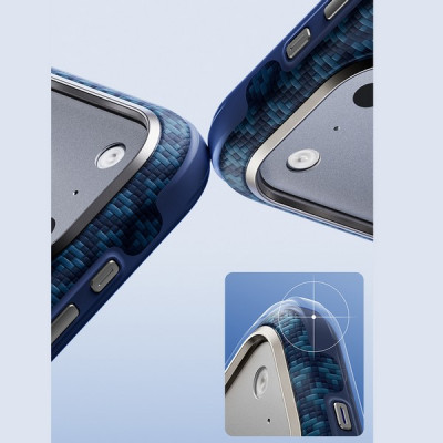 Усиленный чехол Benks ArmorGrid Edge X9 Kevlar Case для iPhone 18 Pro Max/17 Pro Max 6.9" (C.K.FL.AP.BE.X073) Blue