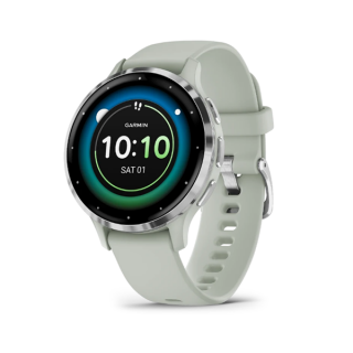 Умные часы Garmin Venu 3S 41 мм Серебристый безель из нержавеющей стали, корпус серо-шалфейного цвета и силиконовый ремешок (010-02785-01)