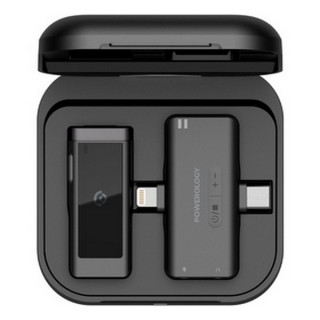 Беспроводной микрофон Powerology MFI Dual Connector Wireless Lavalier Microphone x1 Mic 1000mAh (PWMICBK) Black