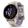 Garmin Forerunner 970 серые, золотистый титановый безель, с серым/индиго ремешком