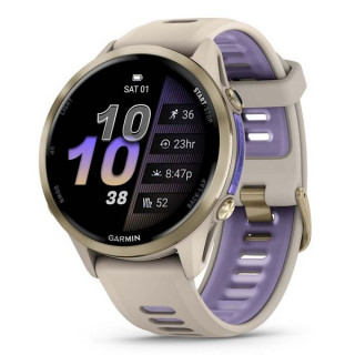 Умные часы Garmin Forerunner 970 Soft Gold Titanium with French Gray Case and French Gray/Translucent Indigo Band (010-02969-12/010-02969-02)