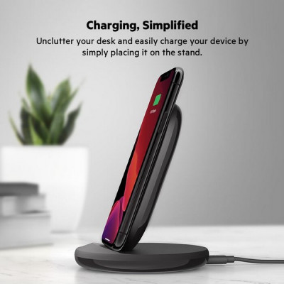 Беспроводное зарядное устройство Belkin BoostCharge Wireless Charging Stand 15W (WIB002vfBK) Black