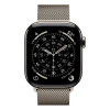 Apple Watch Series 11, 42mm, титан светлого цвета, миланский сетчатый браслет