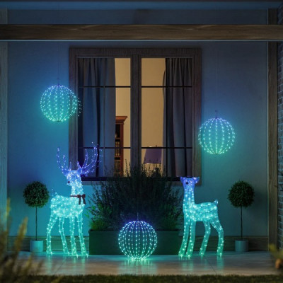 Умная уличная гирлянда Twinkly 3D Reindeer - Doe, RGB+W LED, 95x60 см, 200 светодиодов, IP44 (TW3RD200SPP-TEU)