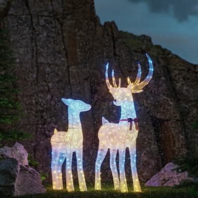 Умная уличная гирлянда Twinkly 3D Reindeer - Doe, RGB+W LED, 95x60 см, 200 светодиодов, IP44 (TW3RD200SPP-TEU)