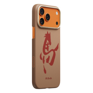 Чехол Pitaka Ink Horse Painting Ultra-Slim Case для iPhone 17 Pro 6.3" (HR1705P) Gold & Jade