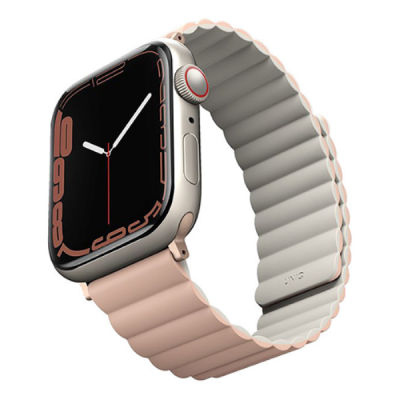 Ремешок Uniq Revix reversible Magnetic для Apple Watch 49/45/44/42 мм (45MM-REVPNKBEG), розовый/бежевый