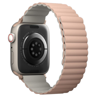 Ремешок Uniq Revix reversible Magnetic для Apple Watch 49/45/44/42 мм (45MM-REVPNKBEG), розовый/бежевый
