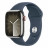Apple Watch Series 9 (GPS + Cellular) 41 мм корпус из нержавеющей стали серебристого цвета спортивный ремешок цвета Storm Blue