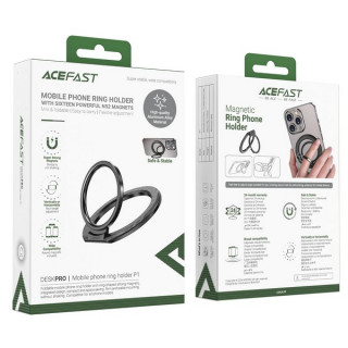 Кольцо-держатель AceFast P1 Mobile Phone Ring Holder (AF-P1-BK) Black
