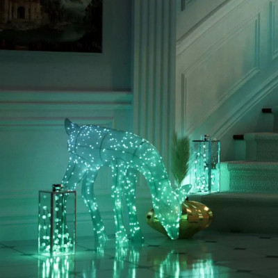 Умная уличная гирлянда Twinkly 3D Reindeer - Doe, RGB+W LED, 70x75 см, 140 светодиодов, IP44 (TW3RD140SPP-TEU)
